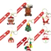 1PCS 3D Doll Keychains Christmas Style 7.5cm Christmas Tree Santa Claus Snowman Key Accessories for Women Men Xmas Key Gifts