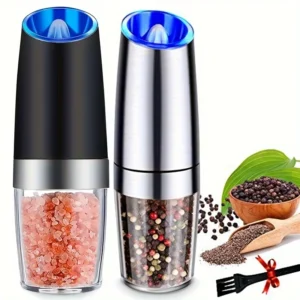 1pc, Pepper Grinder, Automatic Sea Salt Grinder, Adjustable Spice Grinder, Household Pepper Grinder, Kitchen Goosen Grinder, Ki