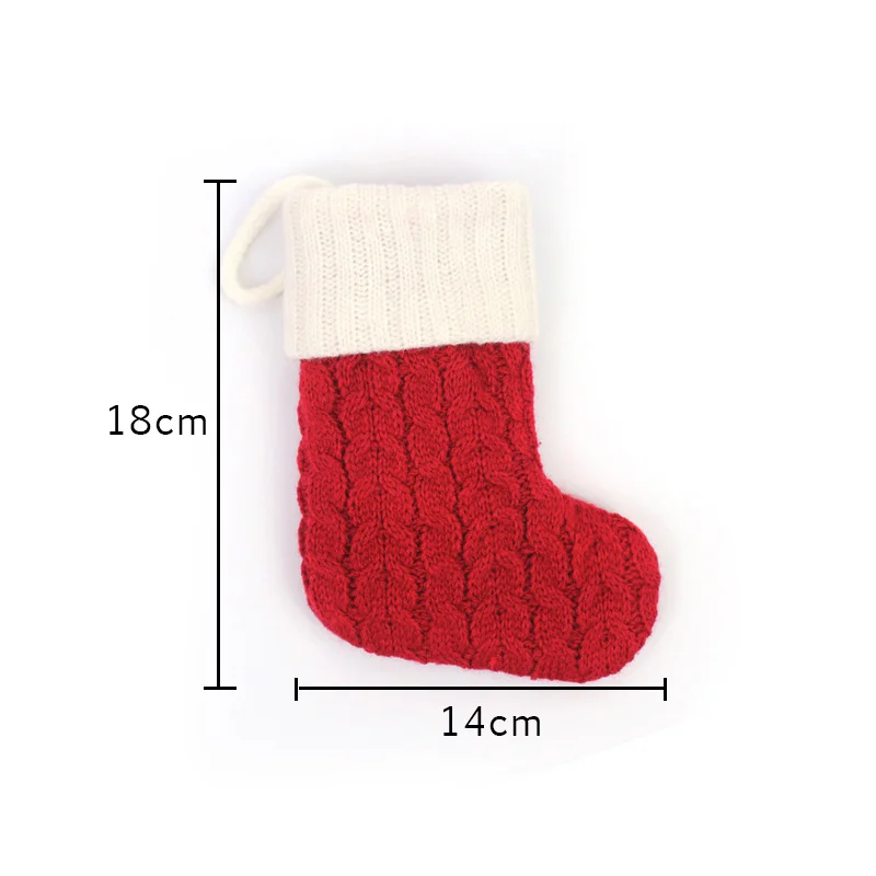 Letters Christmas Stocking New Knitting Christmas Tree Pendant Decorations For Home Xmas Gift Snowflake Alphabet Christmas Socks - Image 6